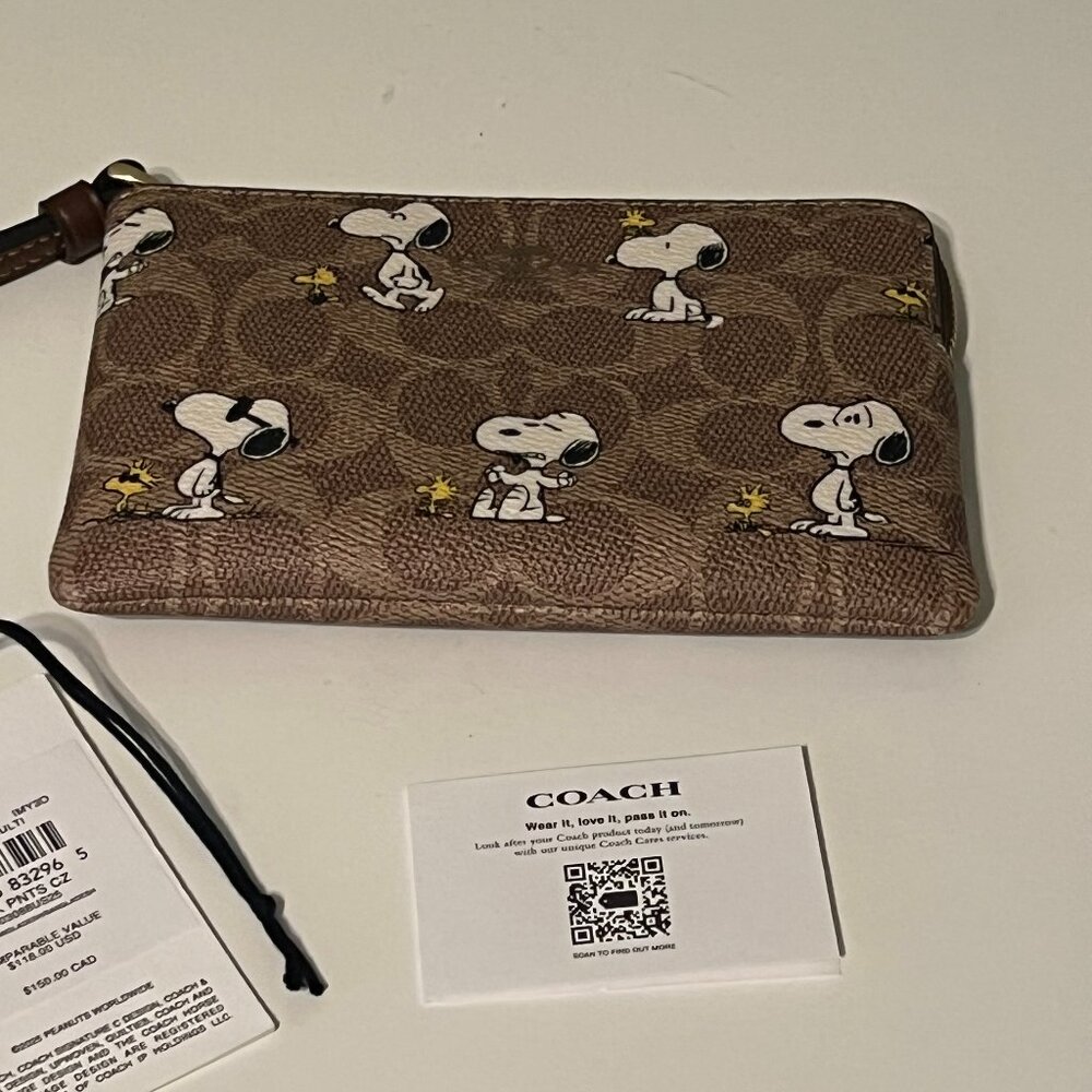 Coach Snoopy Wristlet NWT